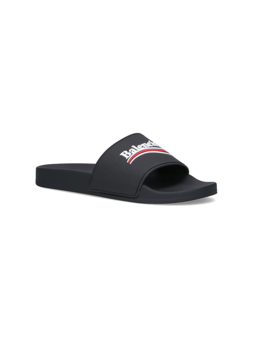 Balenciaga Black Sandals With Secure Strap Design