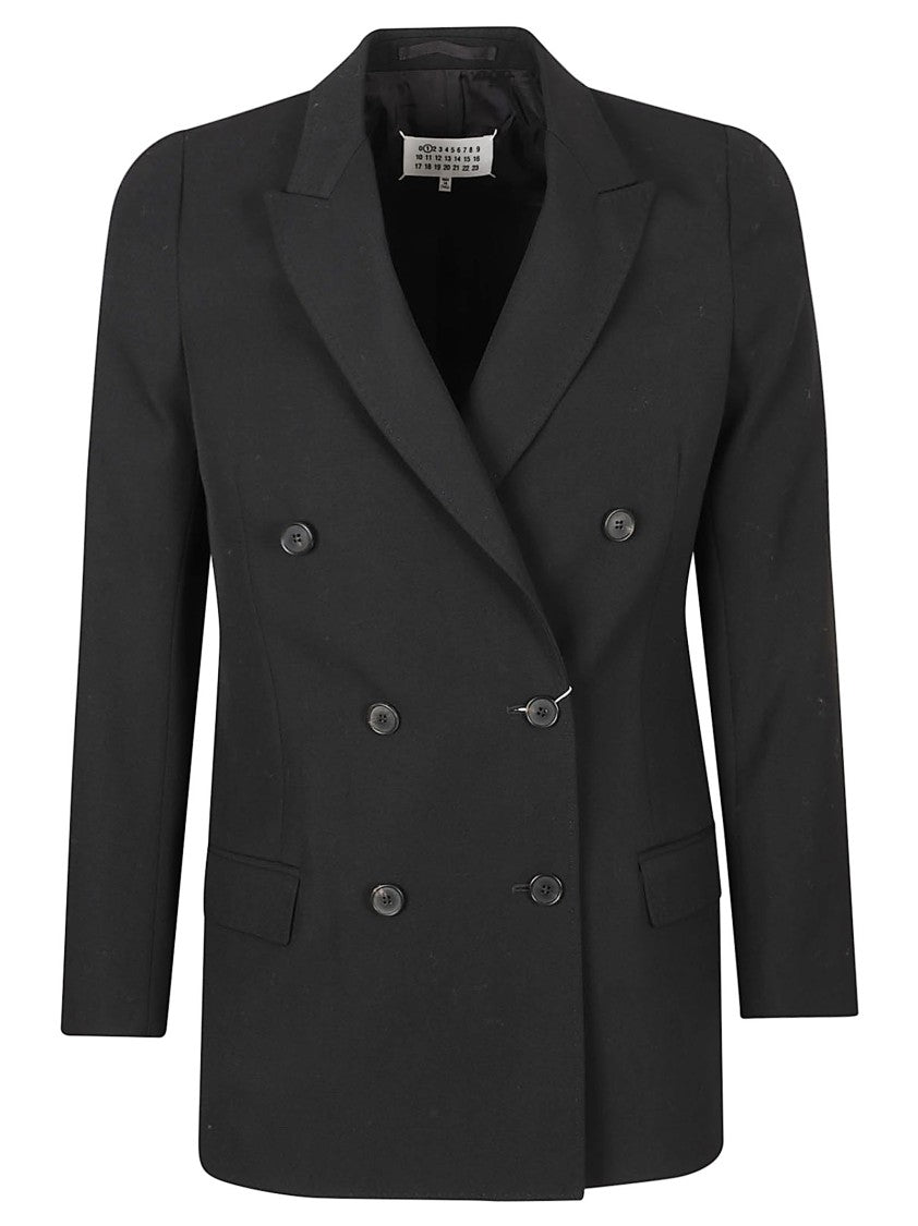 Maison Margiela Double-Breasted Wool Jacket With Wide Lapels And Tailored Finish