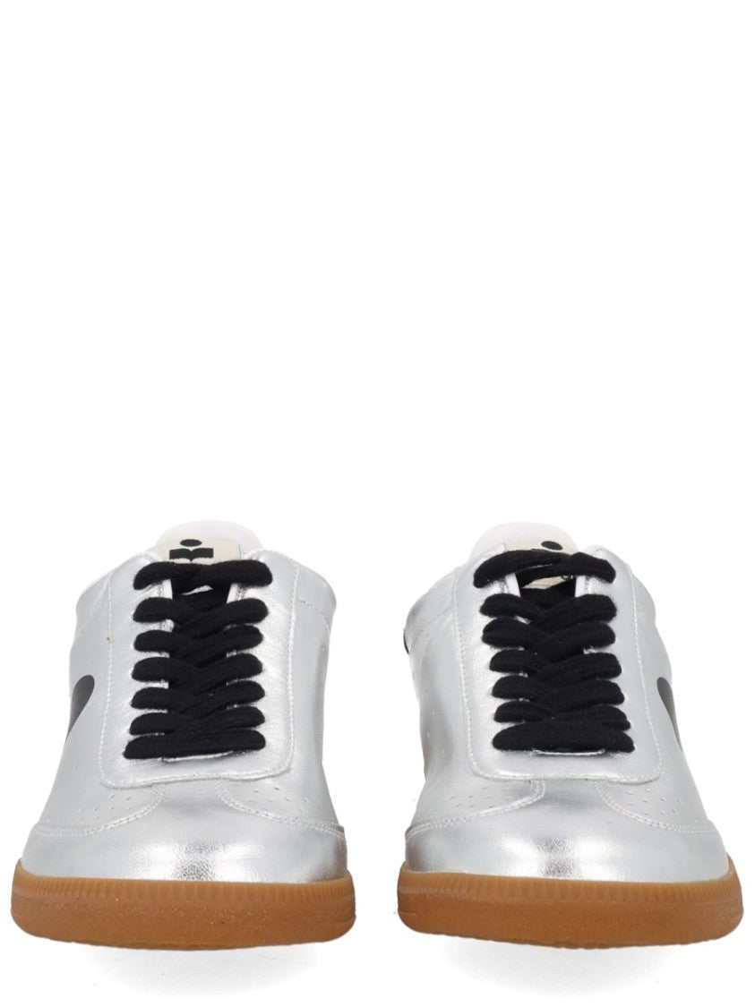 Isabel Marant Silver Kaycee Metallic Sheepskin Leather Sneakers