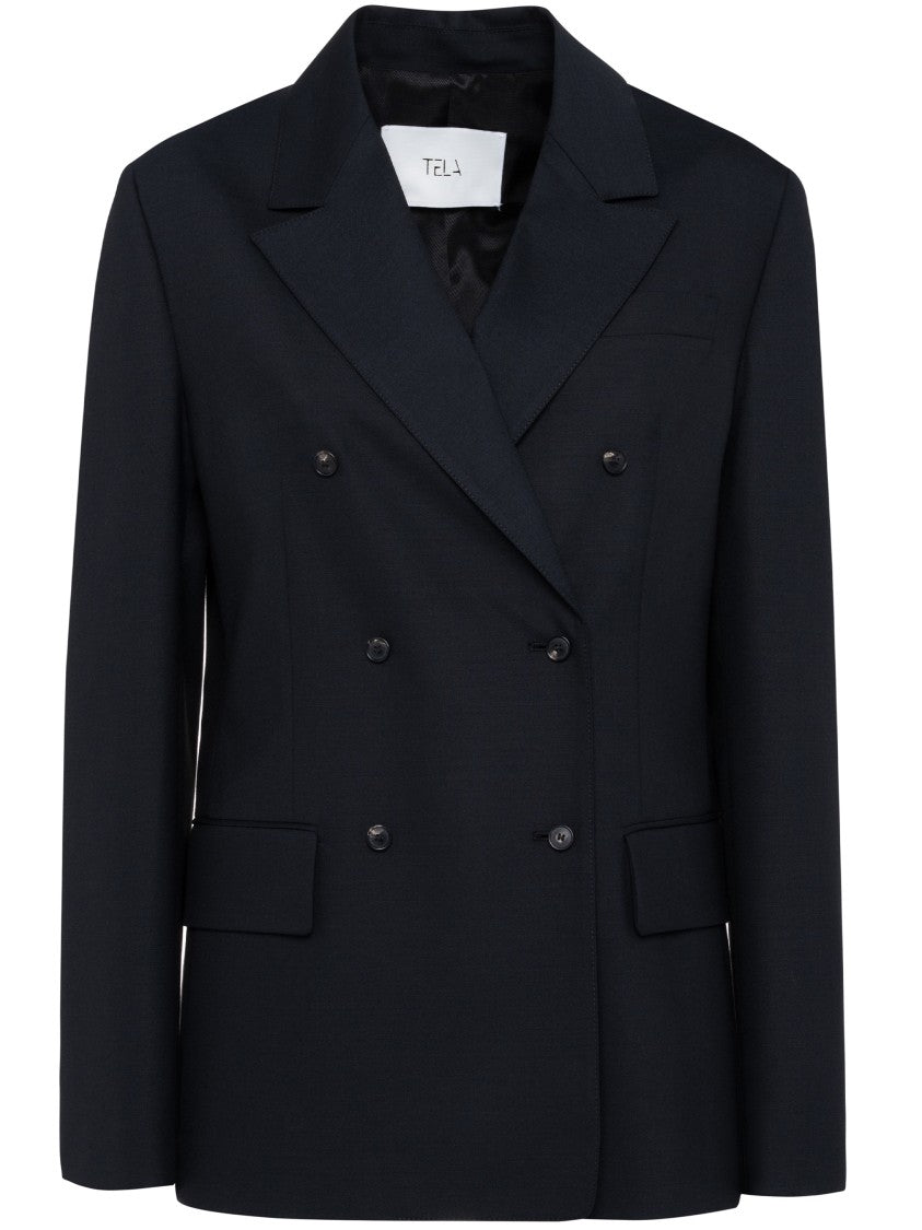 Tela Soho Tailored Double-Breasted Blazer