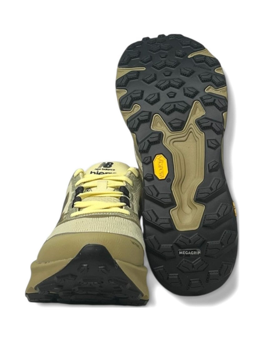 New Balance Beige Mesh Sneakers With Olive Overlays
