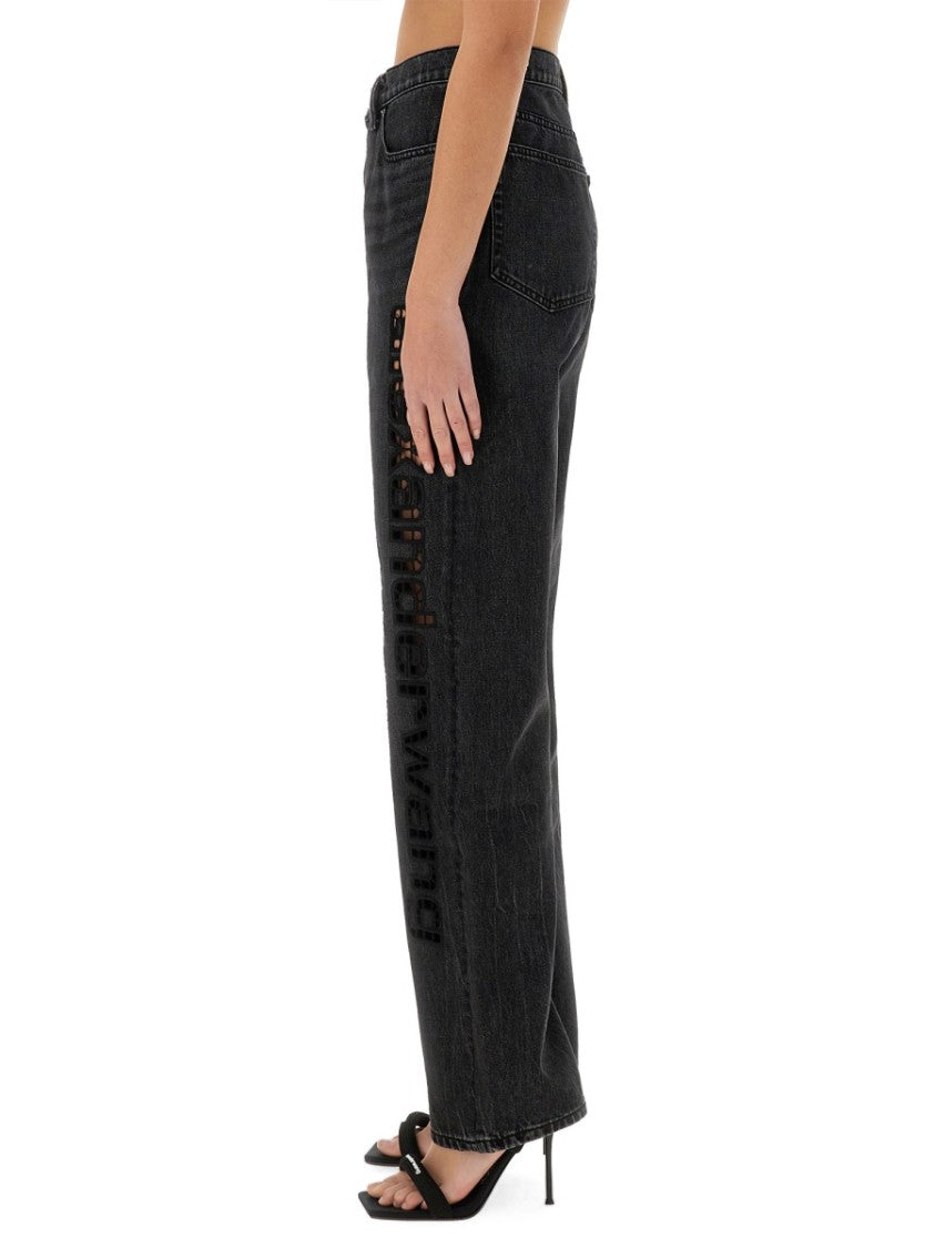 T By Alexander Wang Wide-Leg Cut-Out Denim Jeans