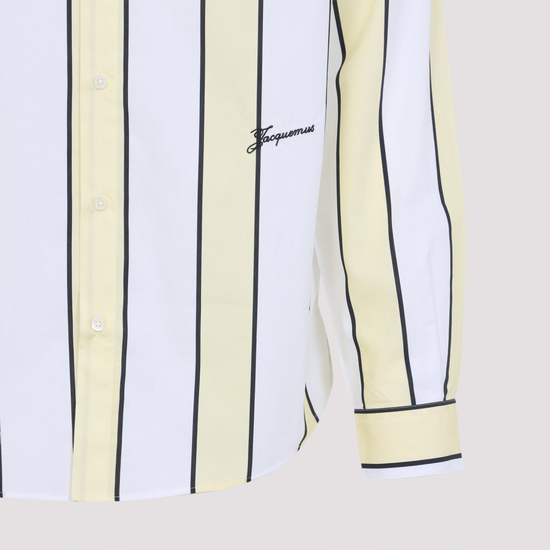 Jacquemus Simon Yellow And Light Blue Cotton Shirt