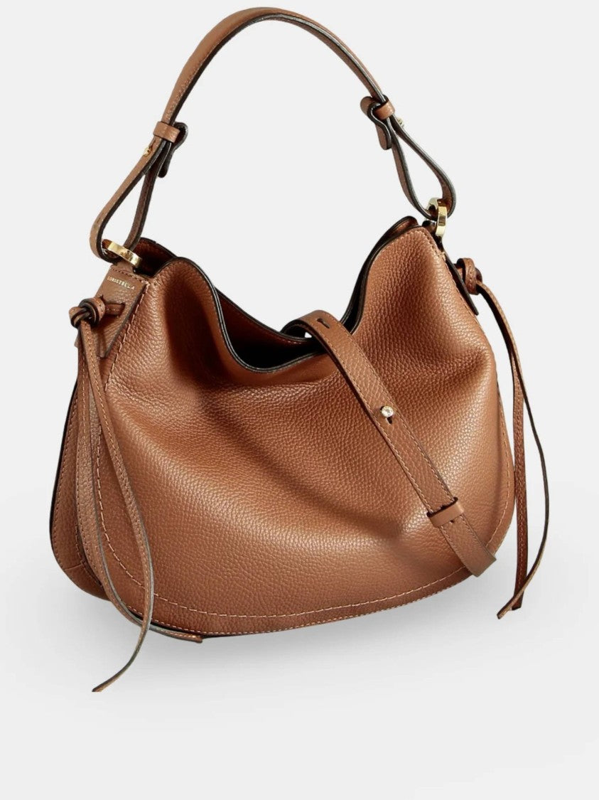 Loristella Brown Carola Textured Leather Handbag