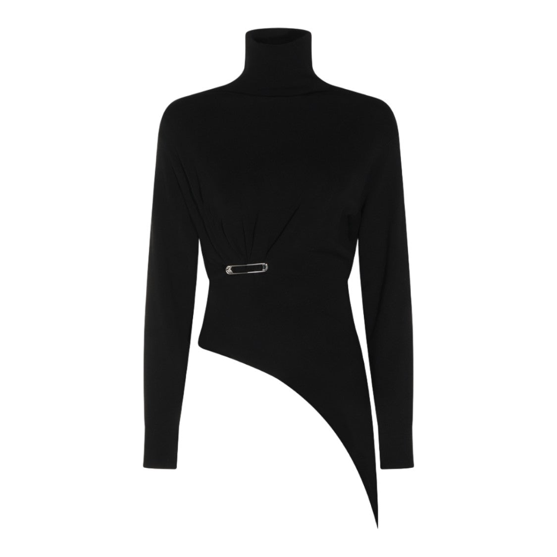 Lanvin Asymmetrical Black Turtleneck Sweater