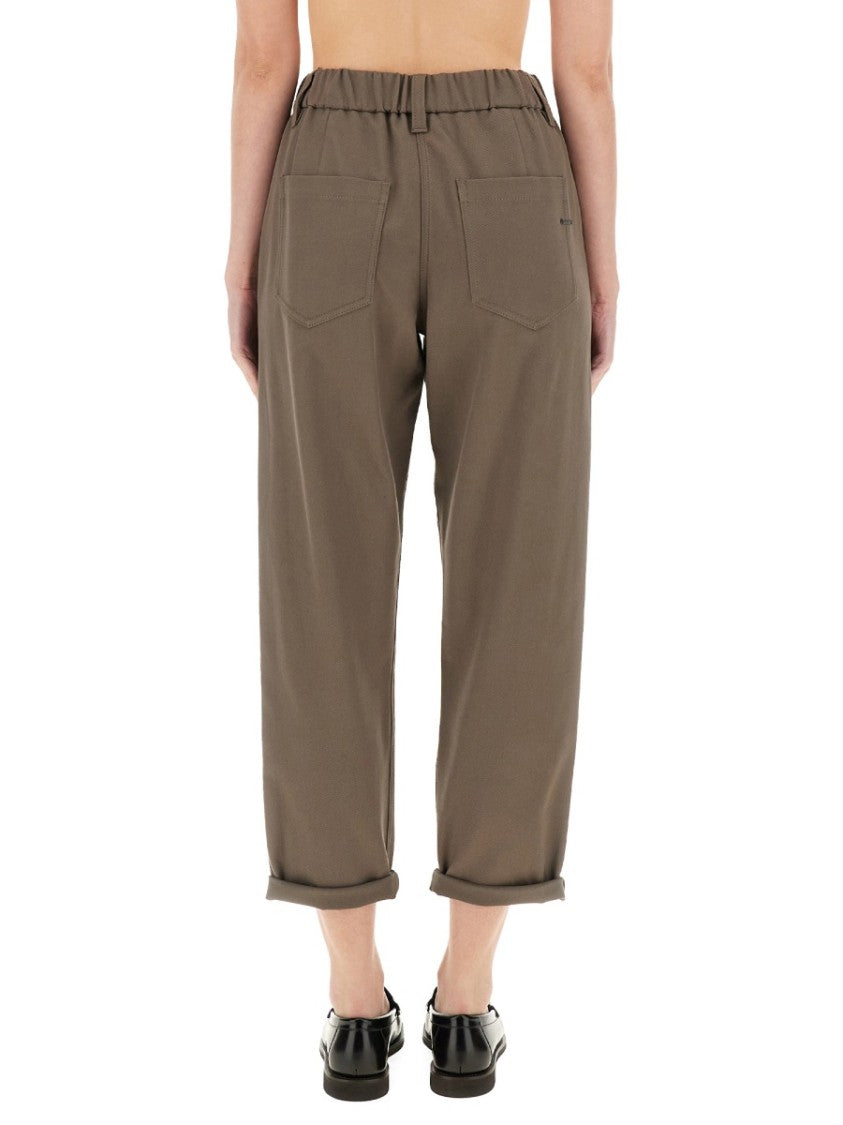 Brunello Cucinelli Baggy Pull-On Pants In Cotton Cover Up