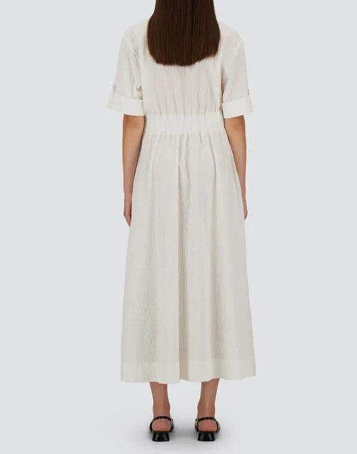 Herno Crispy Cotton Cross Over V Neck Dress