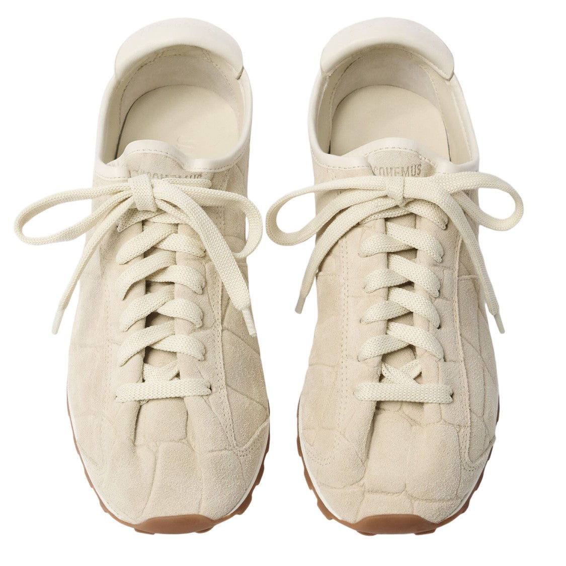 Jacquemus Ivory Suede Animal Print Sneakers