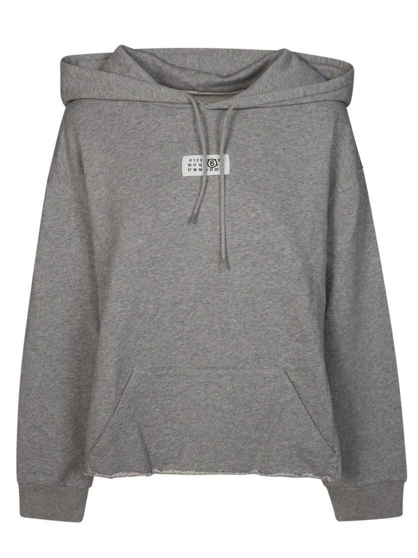 Mm6 By Maison Margiela Cropped Relaxed Raw Hem Hoodie