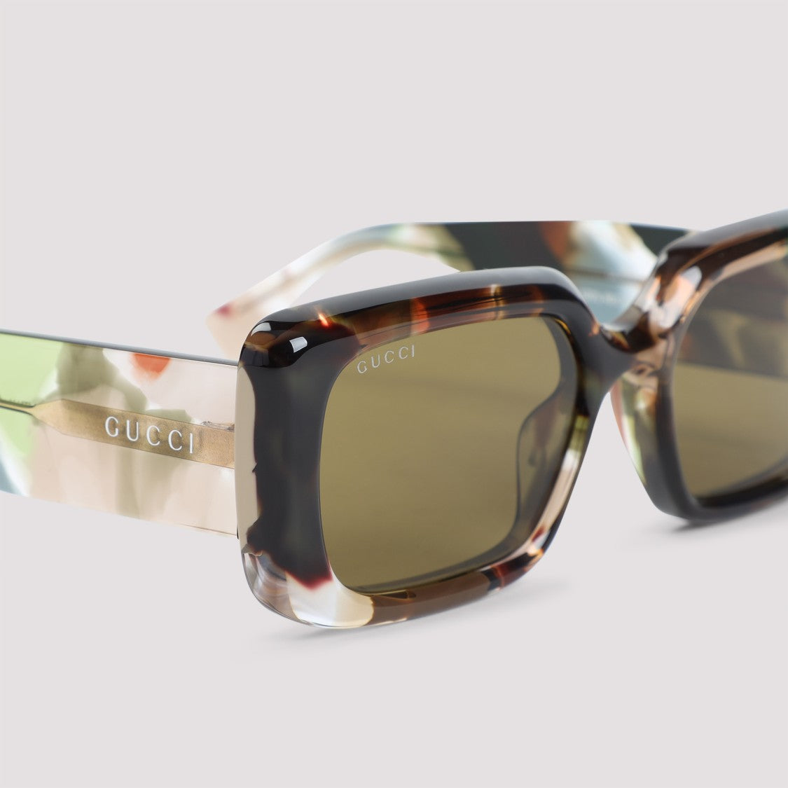 Gucci Oversized Square Frame Sunglasses With Glossy Finish