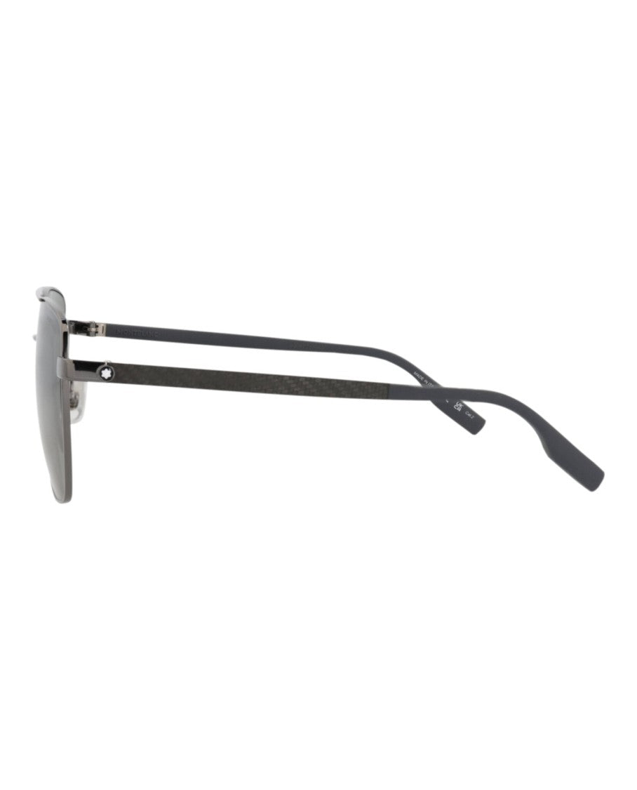 Montblanc Aviator-Frame Metal Sunglasses With Adjustable Nose Pads