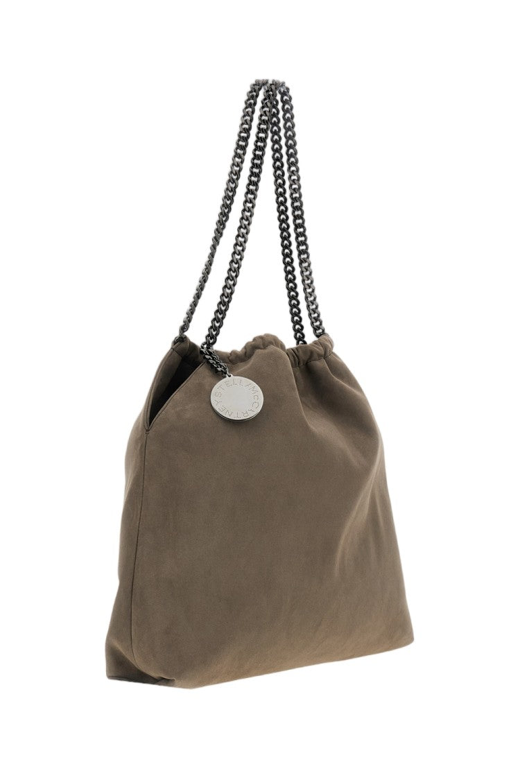 Stella Mccartney Grey Falabella Medium Drawstring Vegan Suede Shoulder Bag