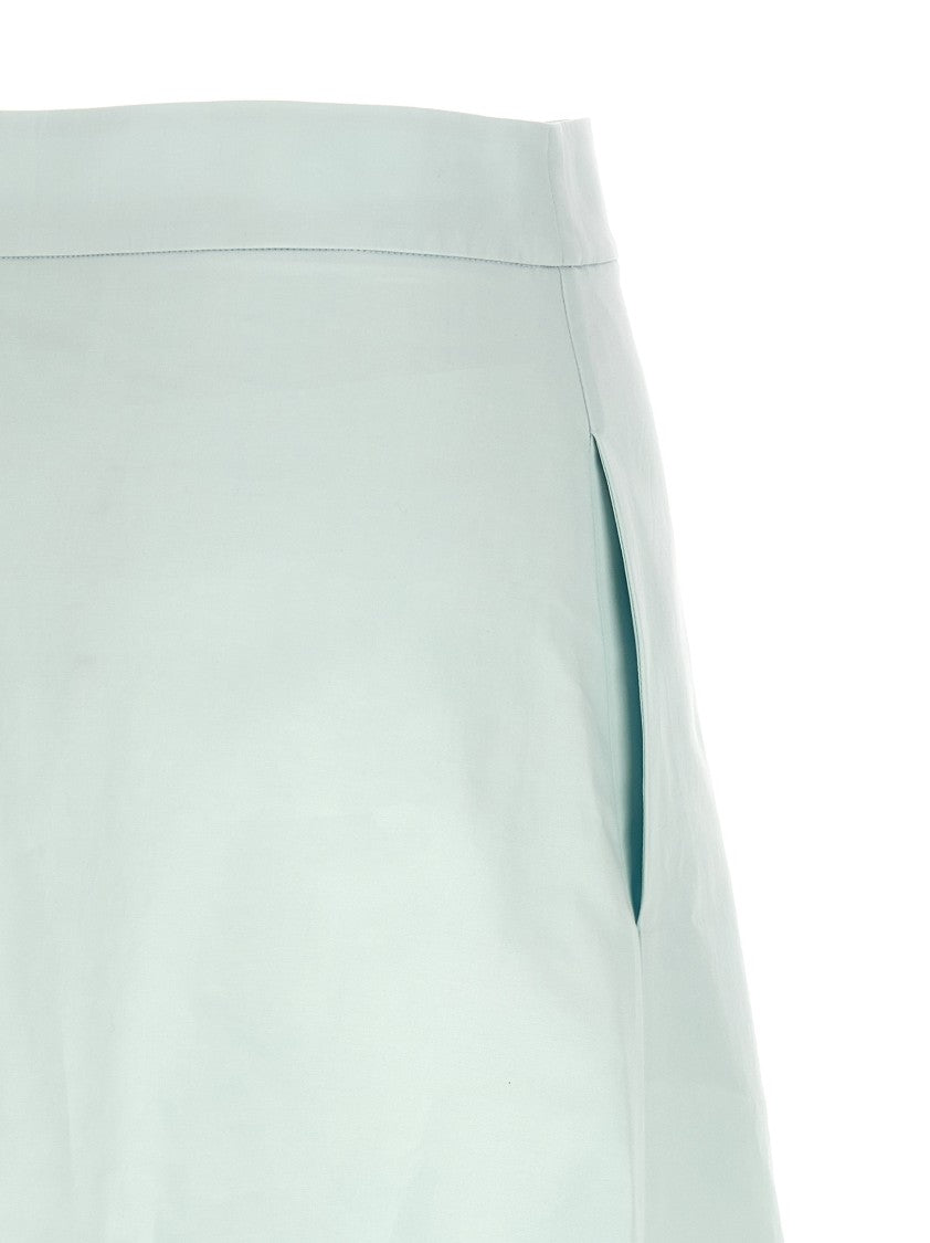 Jil Sander Flared Midi Skirt With Asymmetric Hem And Side Zip Closure