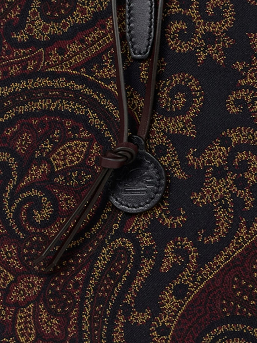Etro Intricate Paisley Pattern Tote Bag With Leather Handles