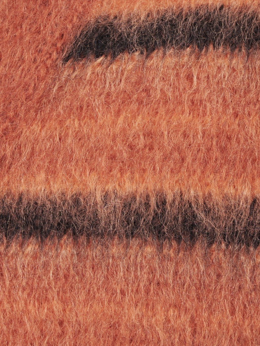 Marni Fluffy Knit Sweater With Bold Horizontal Stripes