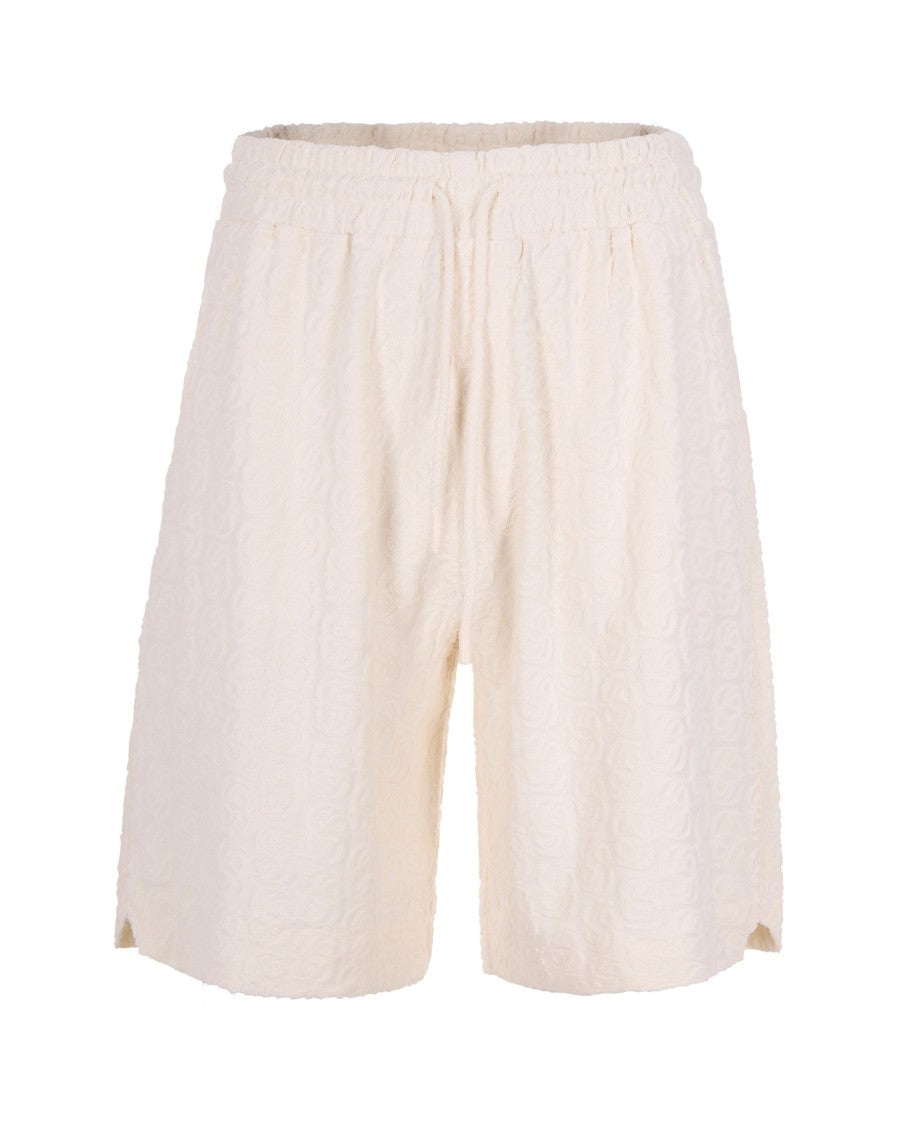 Drôle De Monsieur Jacquard Bermuda Shorts With Mirrored 'D' Motif