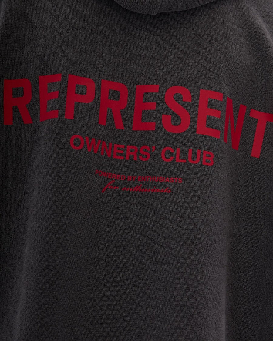 Represent Washed Black Owners Club Heavy Cotton Hoodie