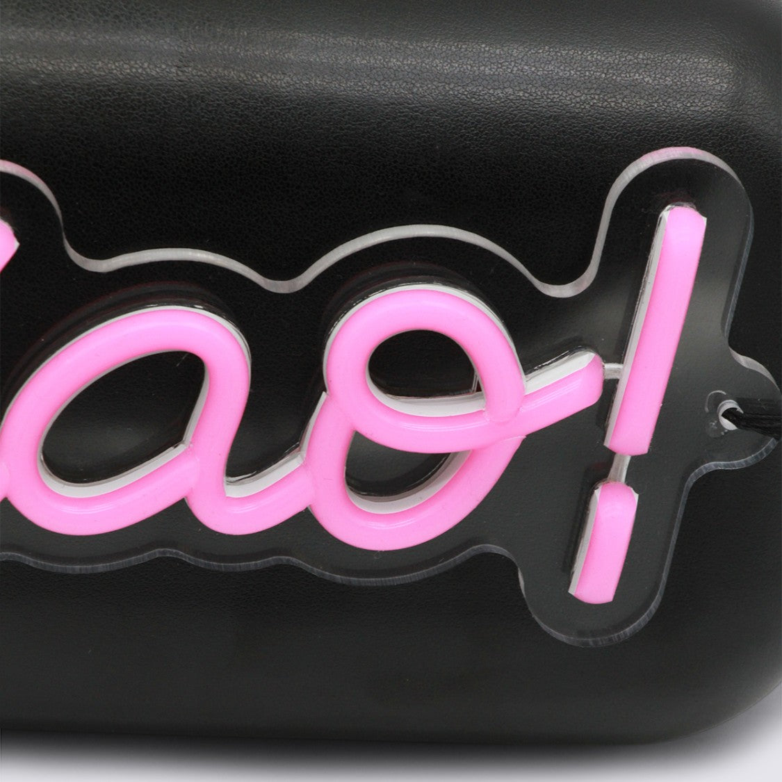 Moschino Rectangular Black Bag With Neon Pink Accent