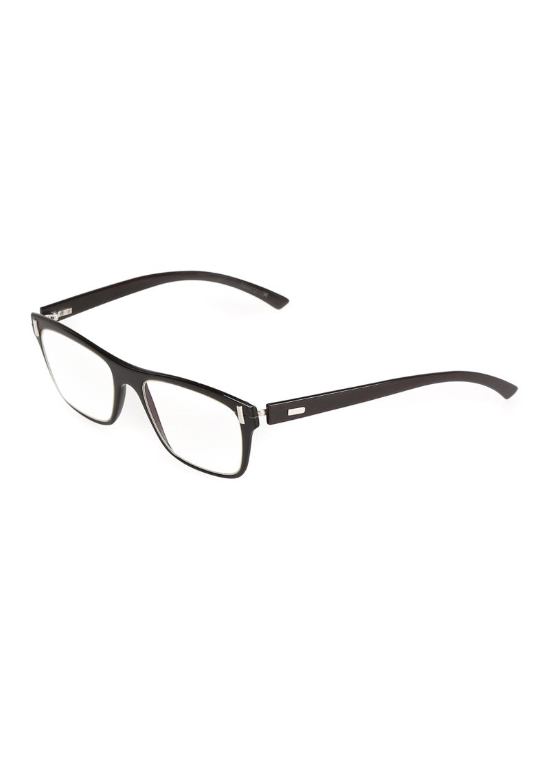 Hoffmann Rectangular Horn Optical Frames With Glossy Black Finish