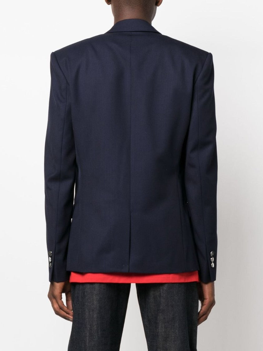Balmain Embossed-Button Double-Breasted Blazer