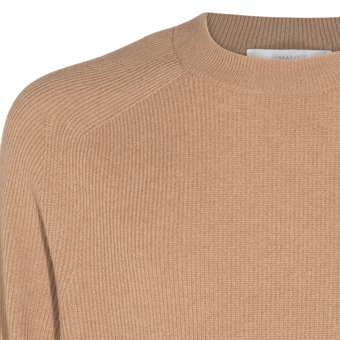 Malo Ribbed Knit Sweater With Classic Crew Neckline