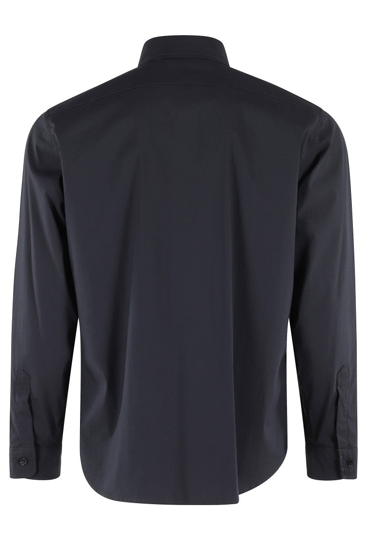 Aspesi Long-Sleeved Navy Shirt With Central Button Closure