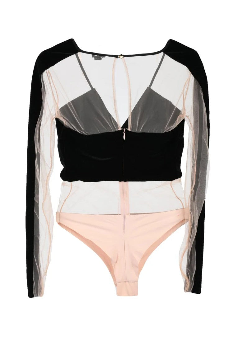 Elisabetta Franchi Polyester Stretch Bodysuit - Black