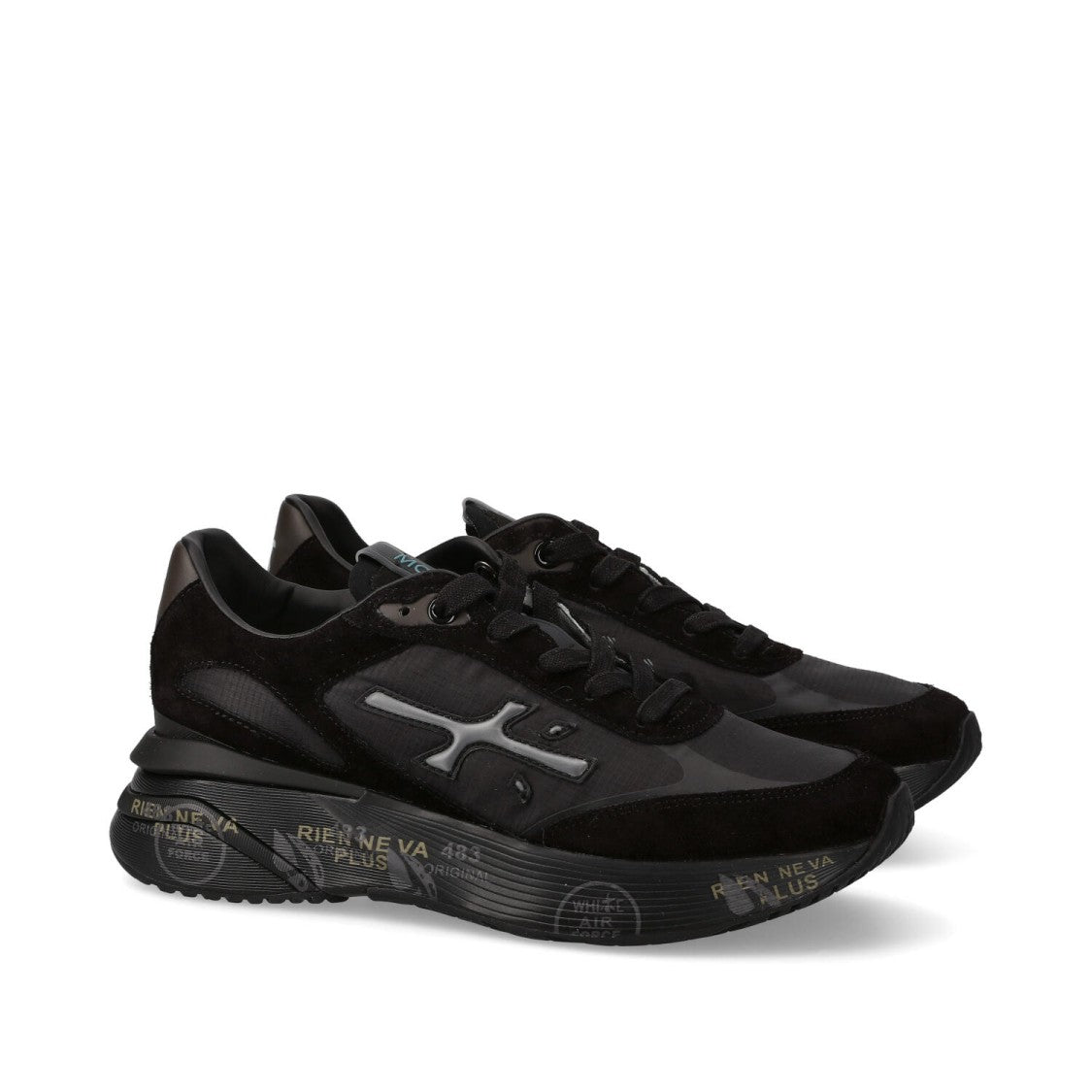 Premiata Chunky Sole Suede Mesh Sneakers