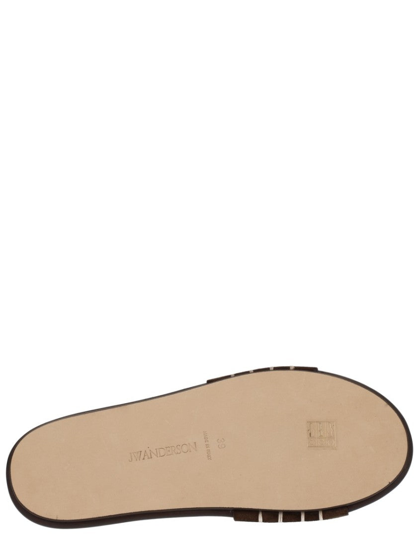 J. W. Anderson Wide Strap Brown Suede Sandals