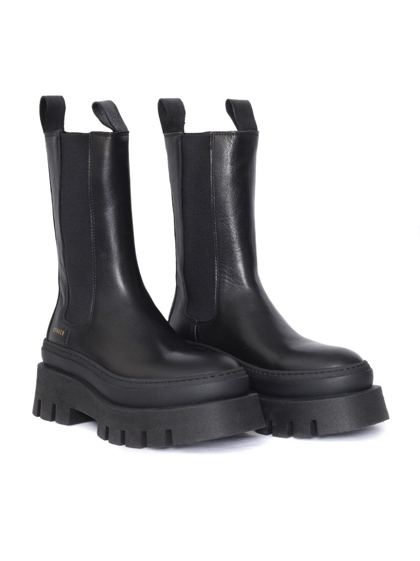 Copenhagen Black Chunky Lug-Sole Ankle Boots