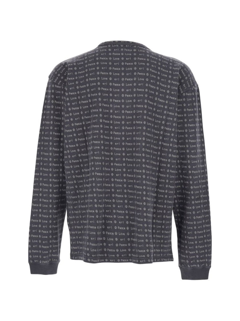Erl Black All-Over Print Long-Sleeved T-Shirt