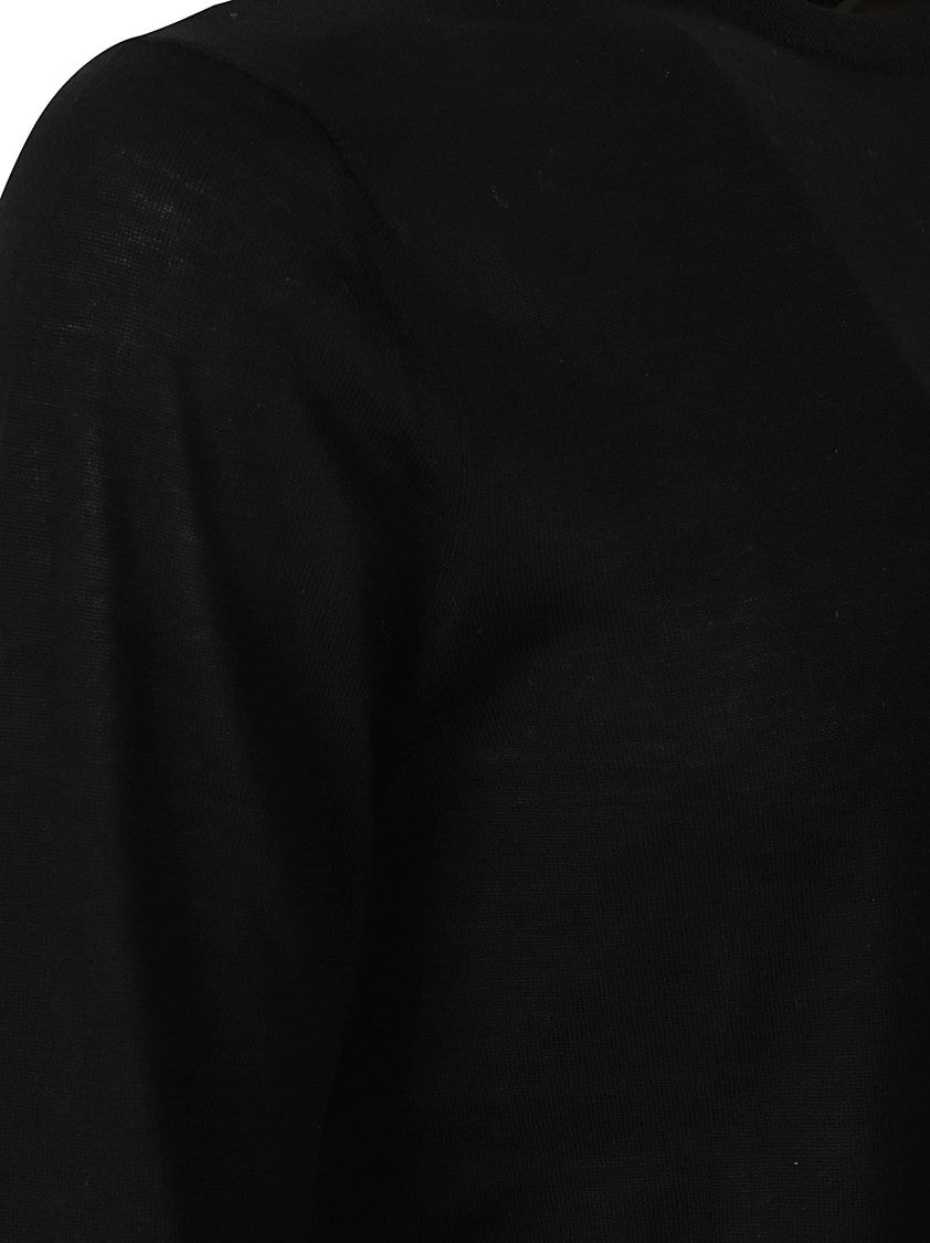 Ballantyne Fine-Knit Black Sweater With Classic Crew Neckline