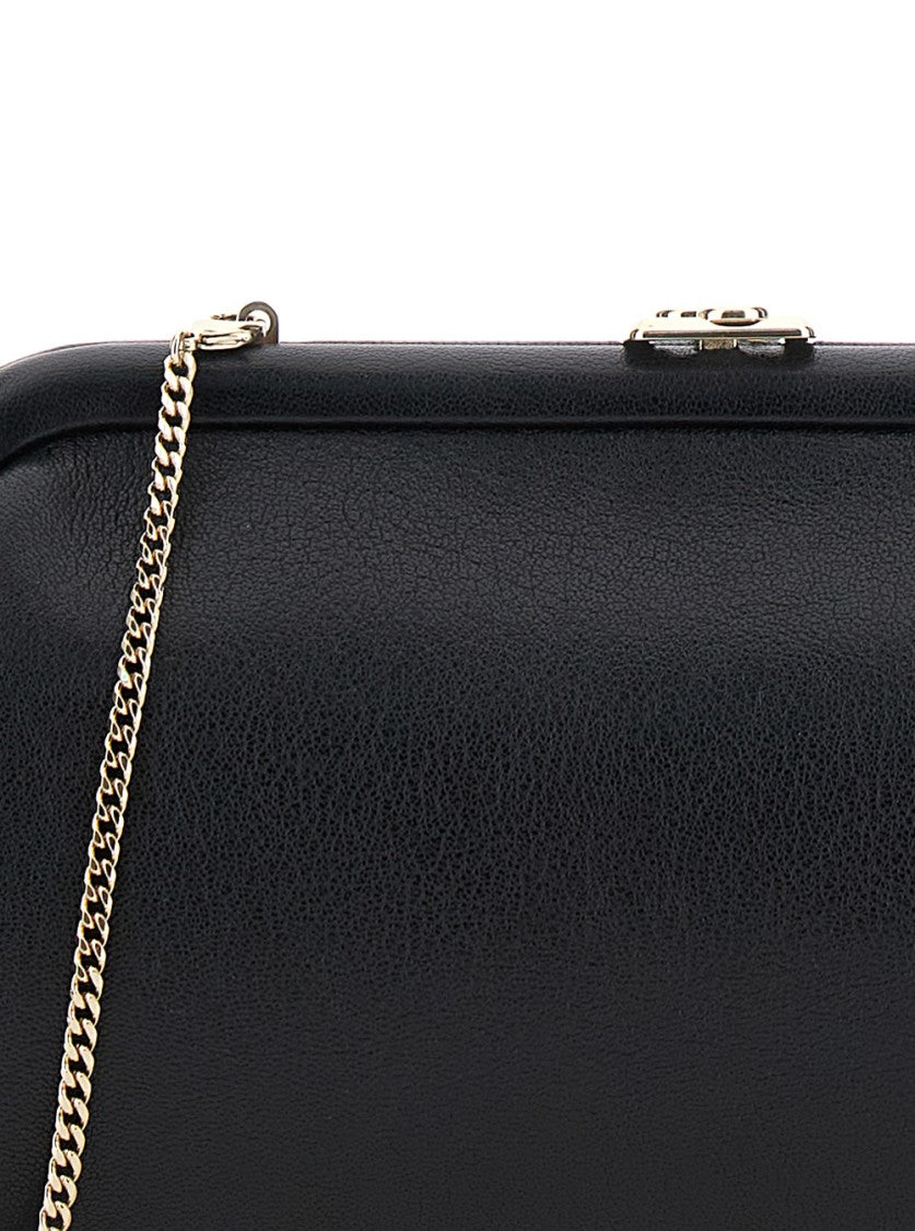 Jimmy Choo Skylar Structured Black Clutch Bag