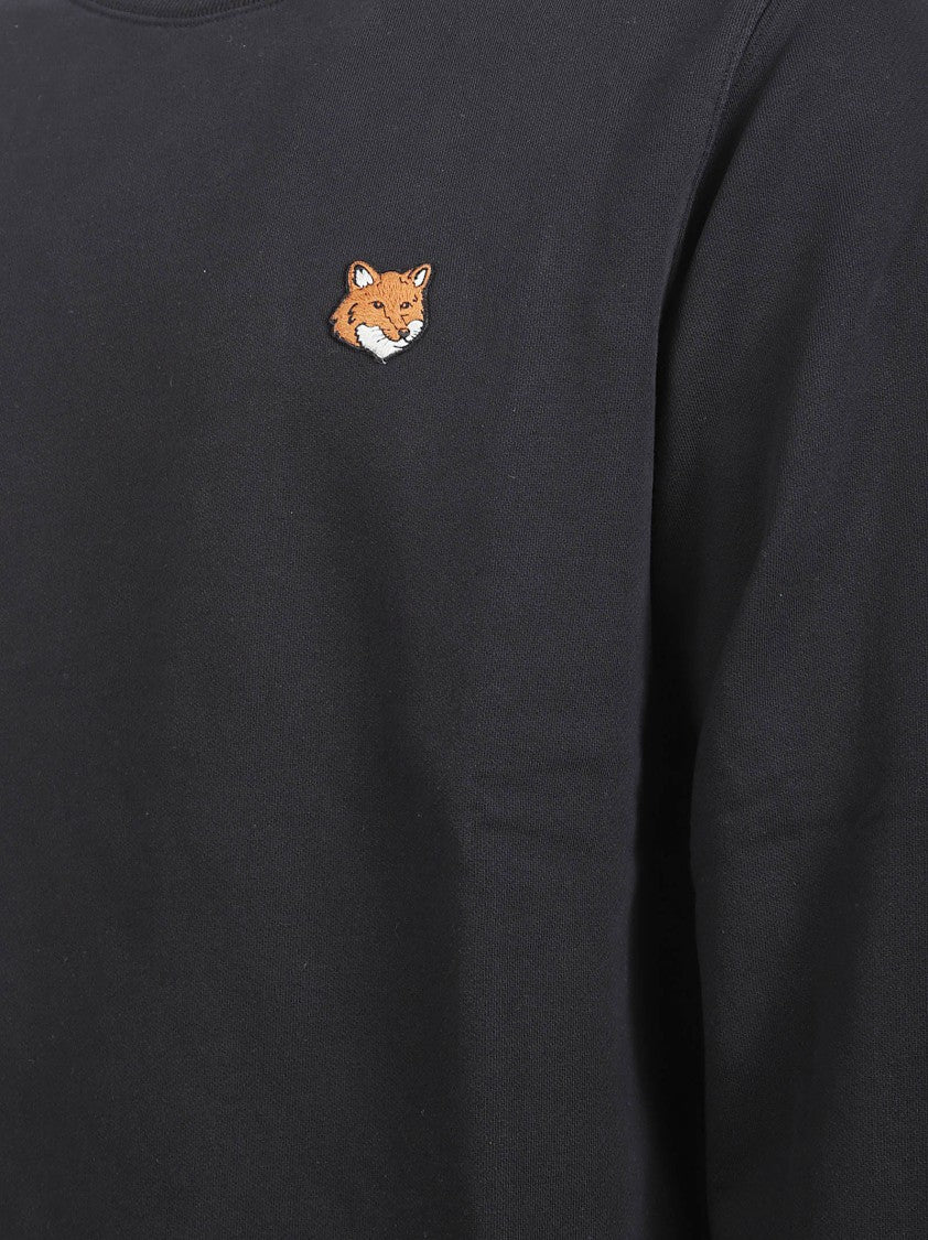 Maison Kitsuné Crewneck Sweater With Embroidered Fox Detail