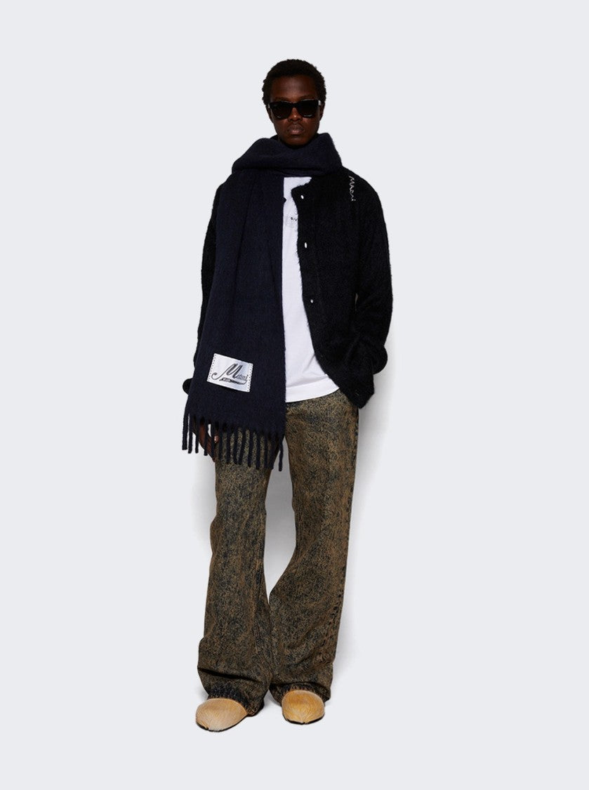 Marni Marble Denim Straight-Leg Jeans