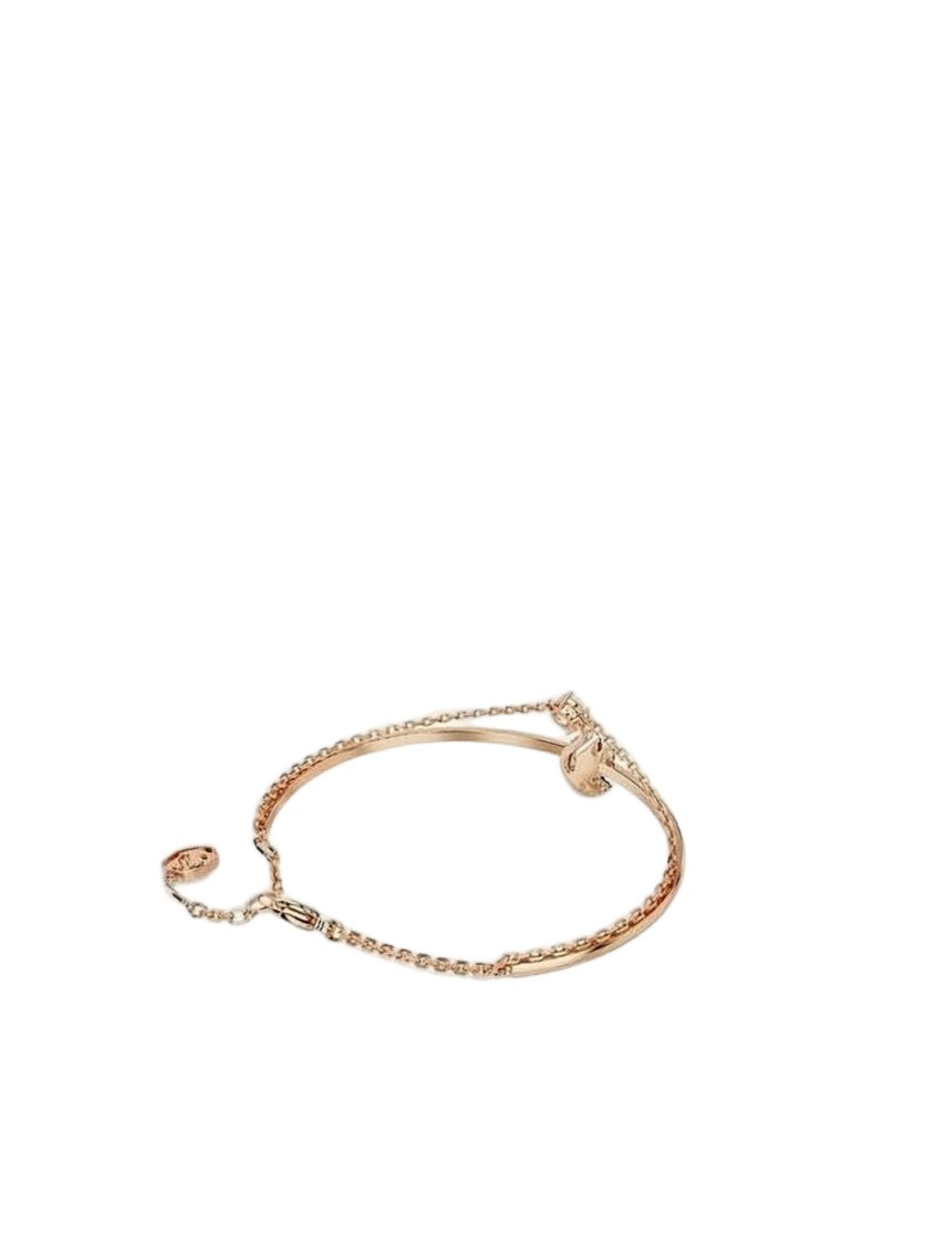 Swarovski Delicate Rose Gold Bracelet With Black Swan