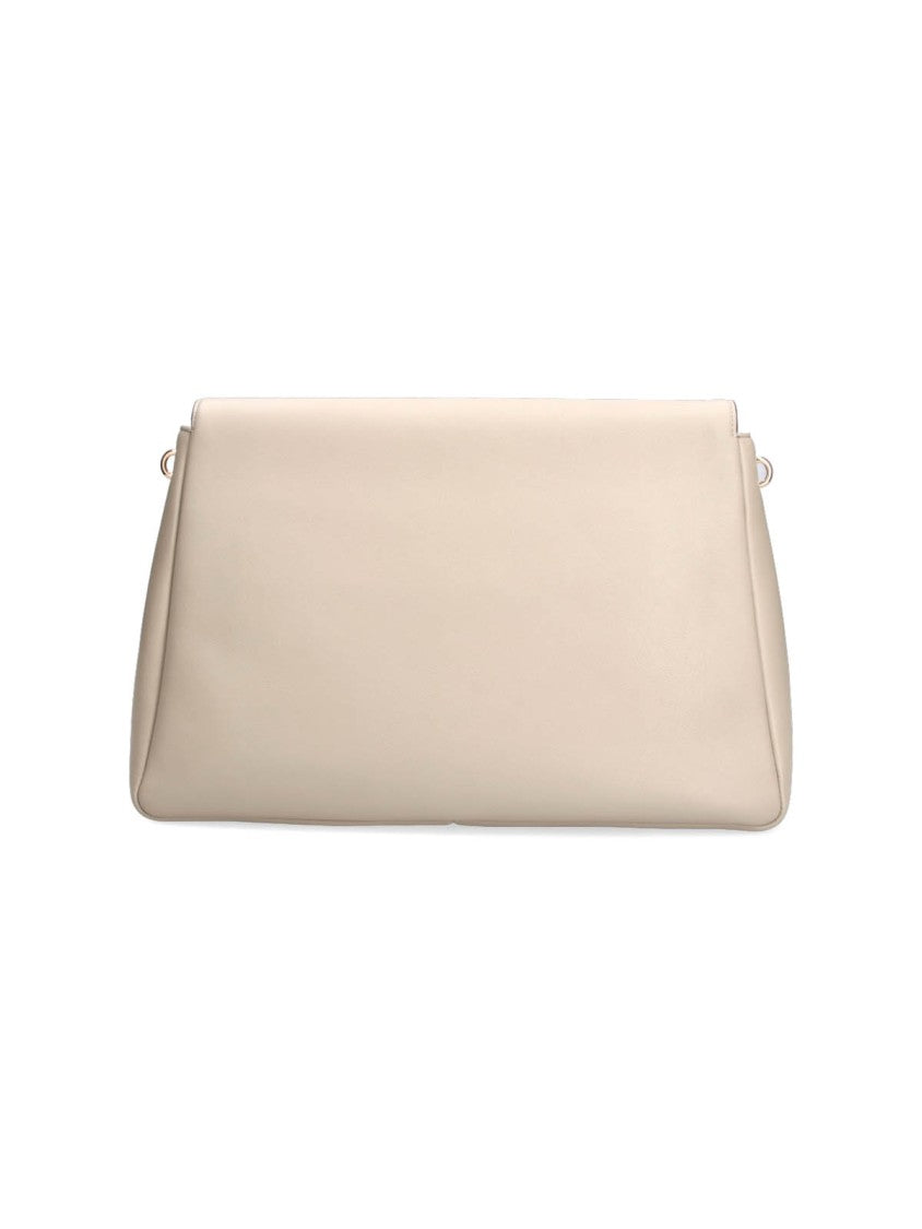 Tory Burch Grey Charlie Large Leather Shoulder Bag