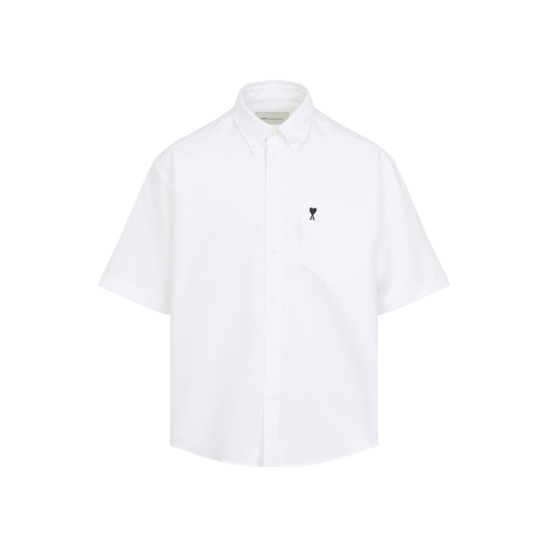 Ami Paris Boxy Oxford Cotton Short Sleeve Shirt