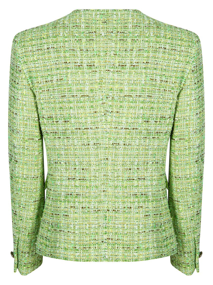 Tagliatore Green Tweed Textured Checked Jacket