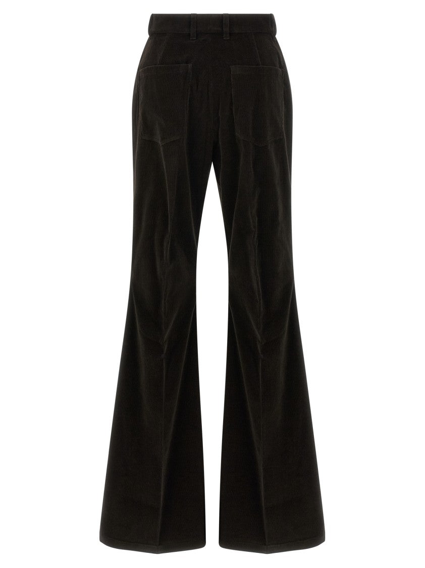 Ferragamo Striped Flared Velvet Trousers