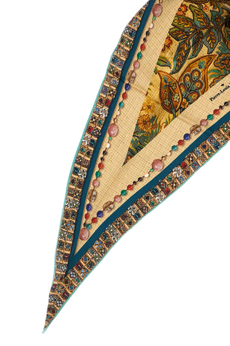 Pierre-Louis Mascia Diamond-Shaped Silk Scarf With Printed Design