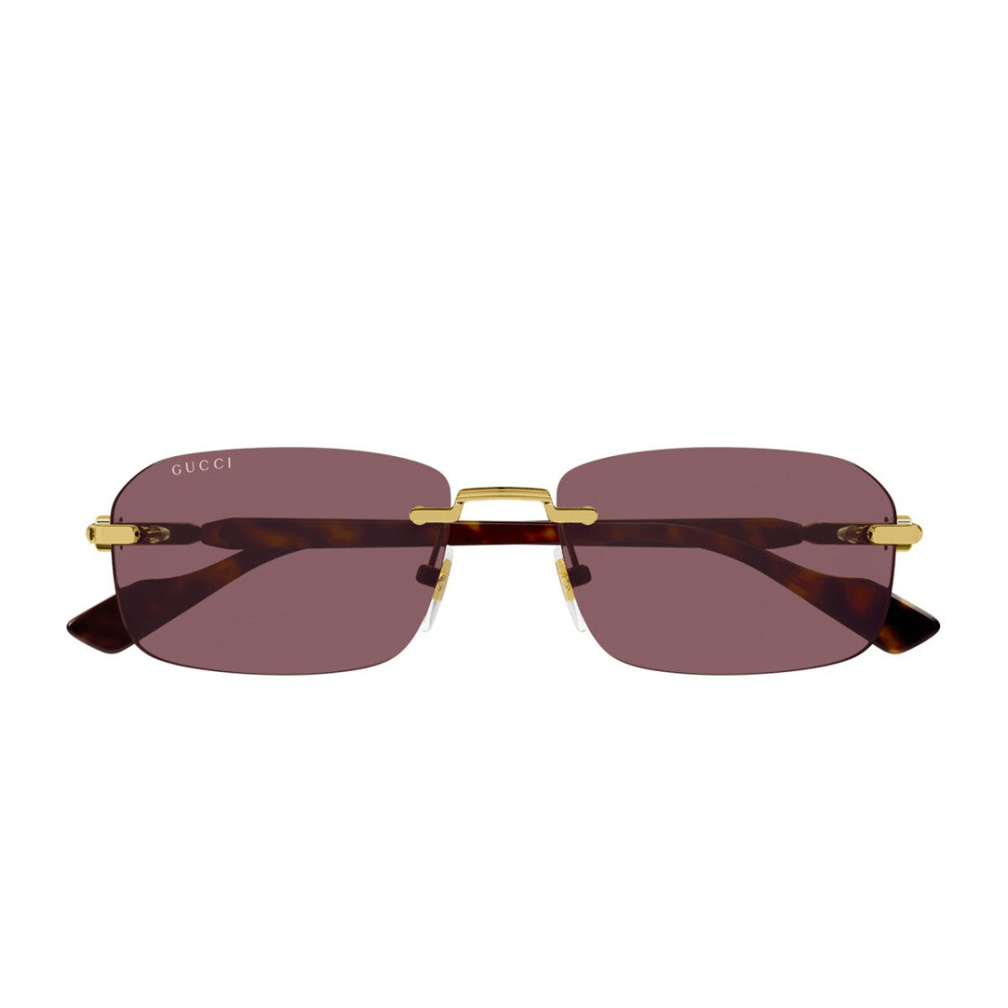 Gucci Gold Gucci Sign Rimless Metal Sunglasses