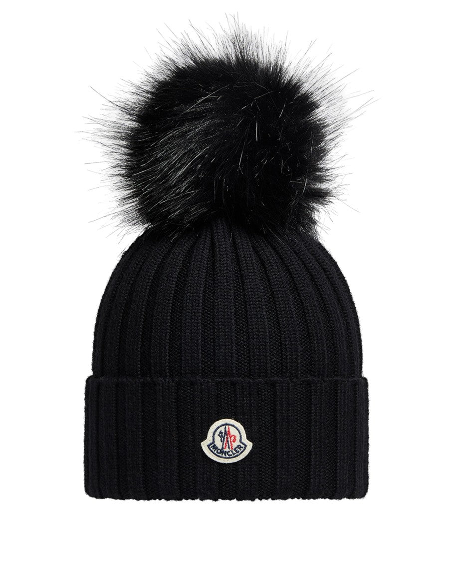 Moncler Wool Hat With Pom Pom