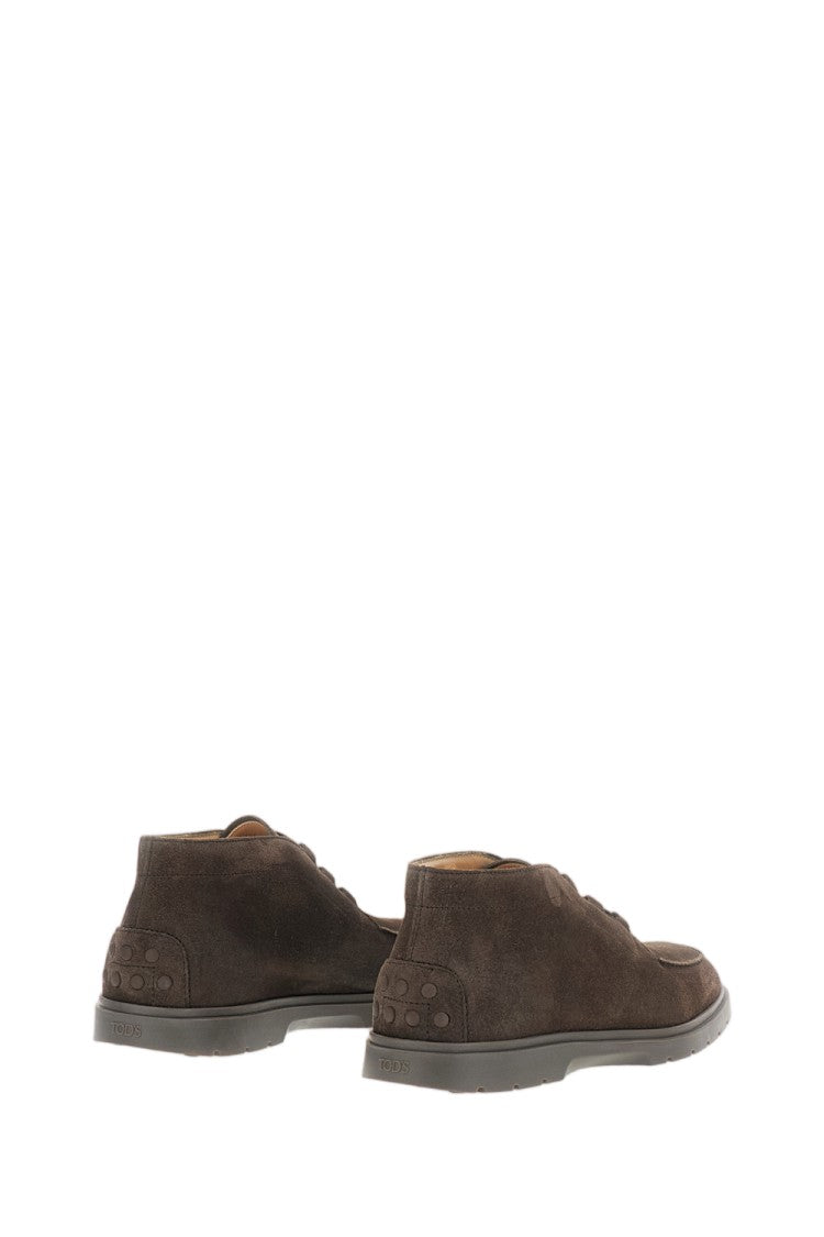Tod's Suede Calfskin Leather Chukka Boots With Elastic Toggle Closure