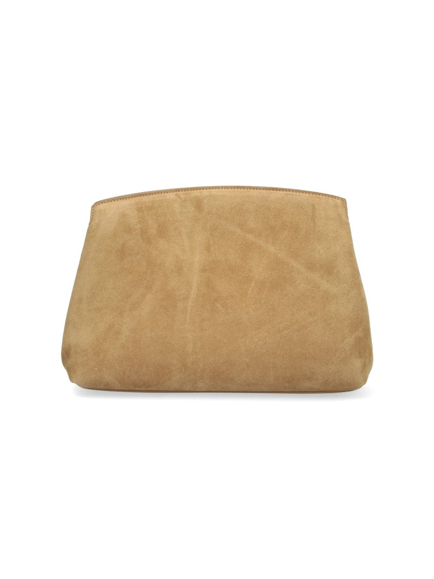 Liffner Trapezoidal Brown Suede Handbag