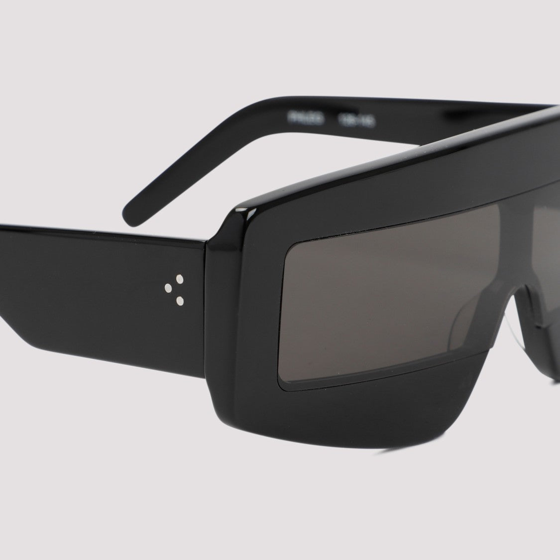 Rick Owens Shield-Shaped Black Acetate Sunglasses