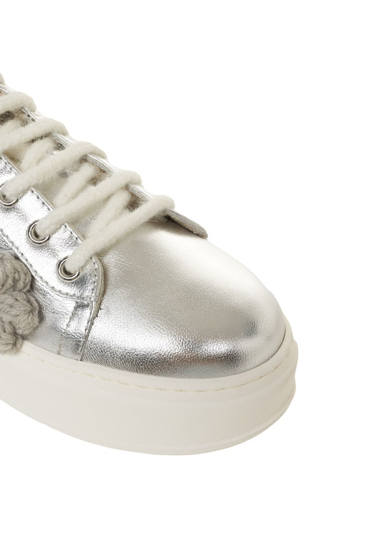 Gio+ 3D Floral Appliqué Sneakers With Rhinestones