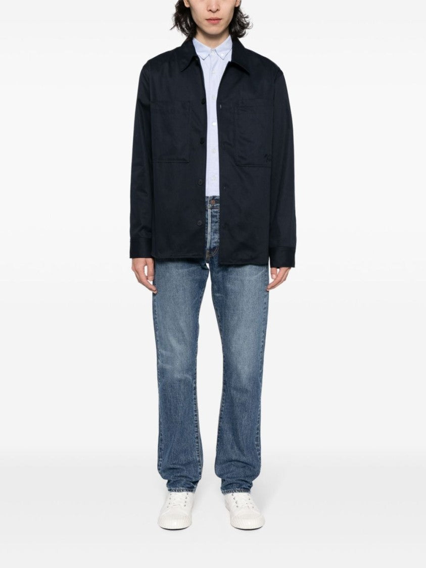 Maison Kitsuné Navy Blue Cotton Shirt