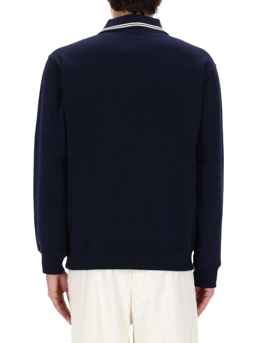 Drôle De Monsieur Sweatshirt White Stripe Cuffs Polo Shirt