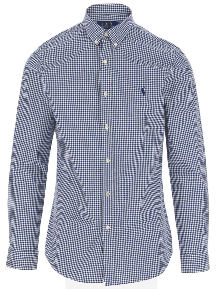 Polo Ralph Lauren Blue Checked Stretch Cotton Shirt